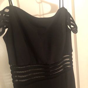 Black Formal Gown with mesh accents